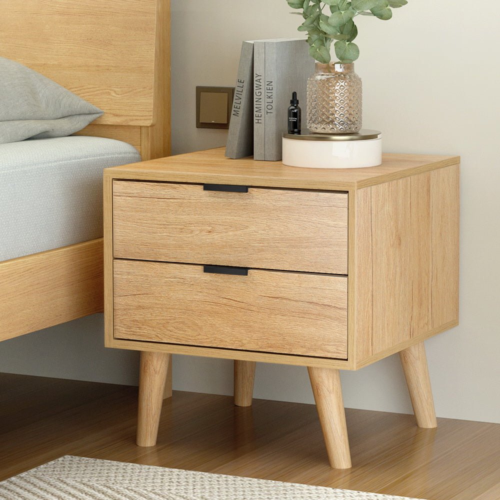 2 Drawer Bedside Table Pine - Furniture > Bedroom - Rivercity House & Home Co. (ABN 18 642 972 209) - Affordable Modern Furniture Australia