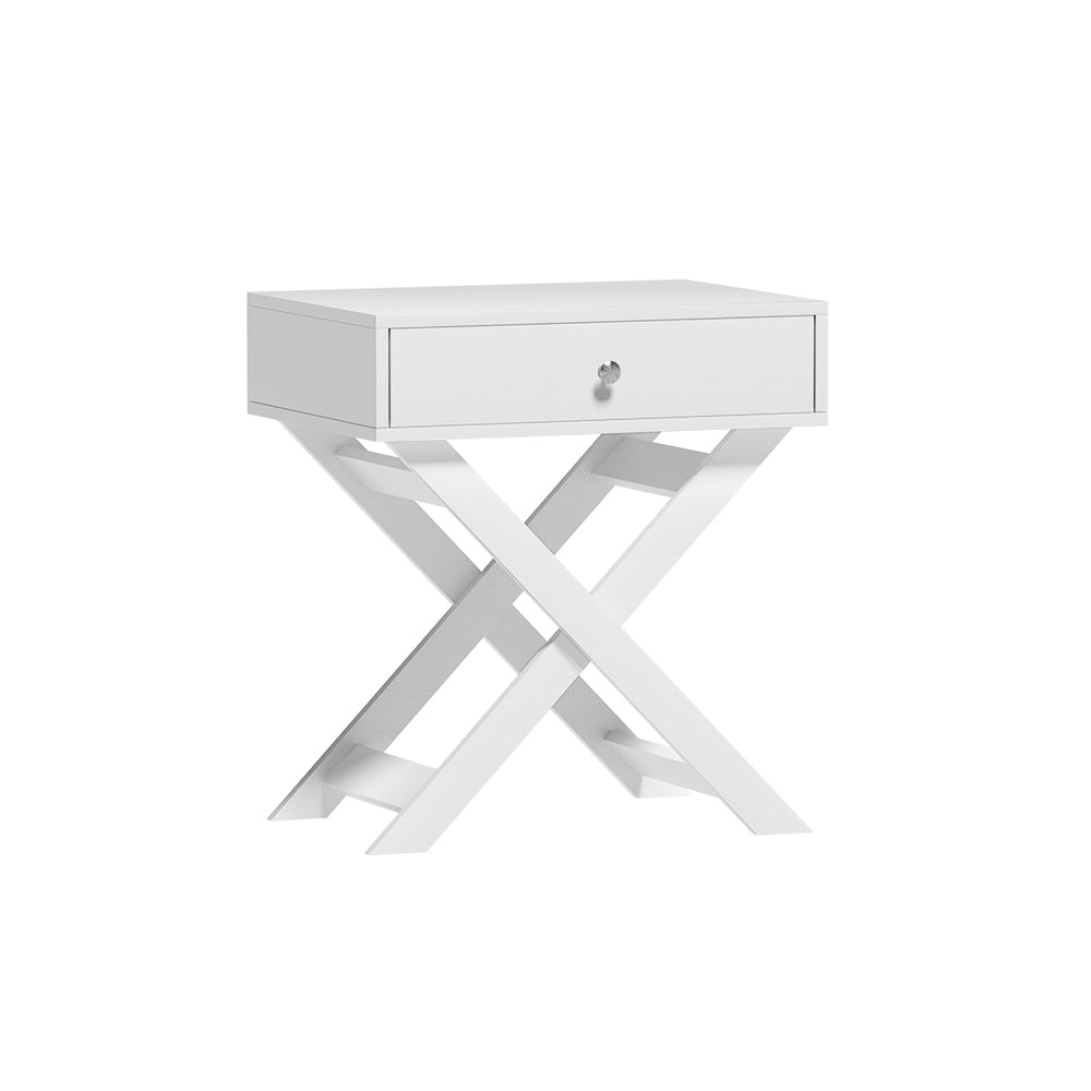 Qara Bedside Table White - Furniture > Bedroom - Rivercity House & Home Co. (ABN 18 642 972 209) - Affordable Modern Furniture Australia
