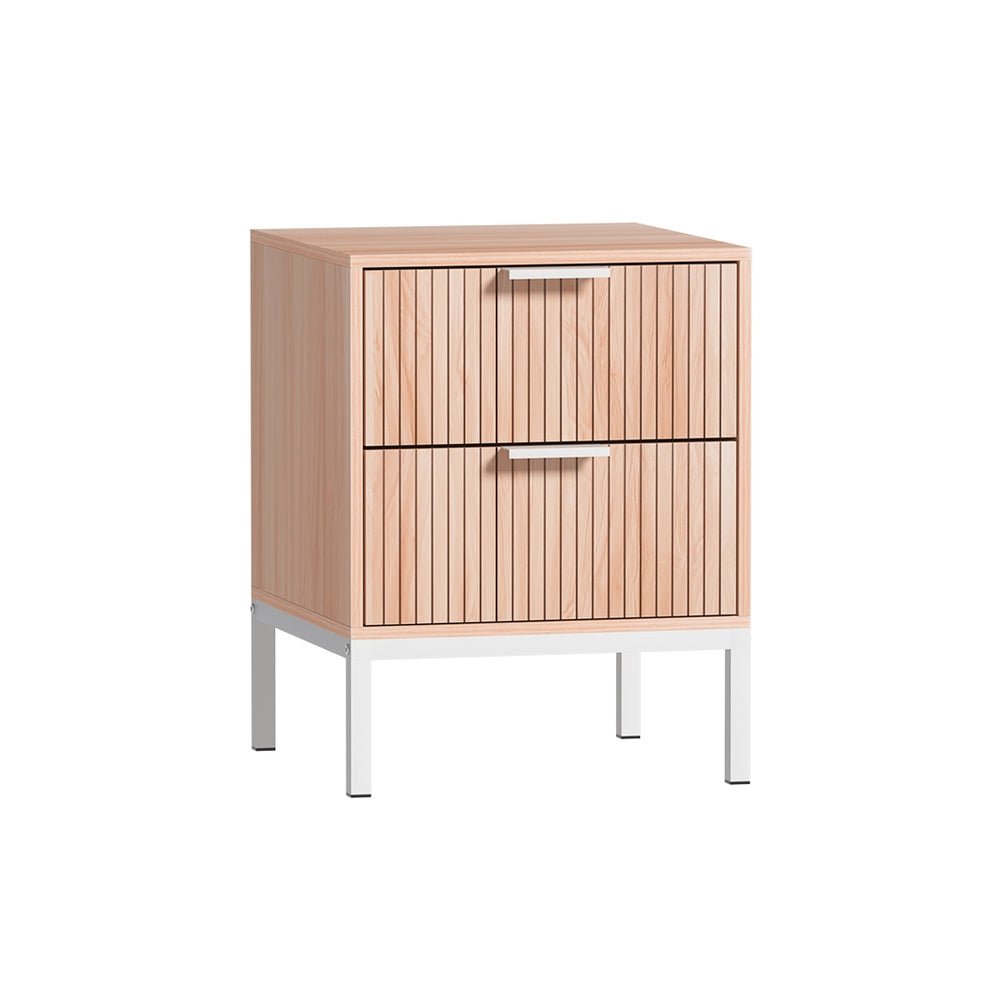 Lura Bedside Table With 2 Drawers - Pine - Furniture > Bedroom - Rivercity House & Home Co. (ABN 18 642 972 209) - Affordable Modern Furniture Australia