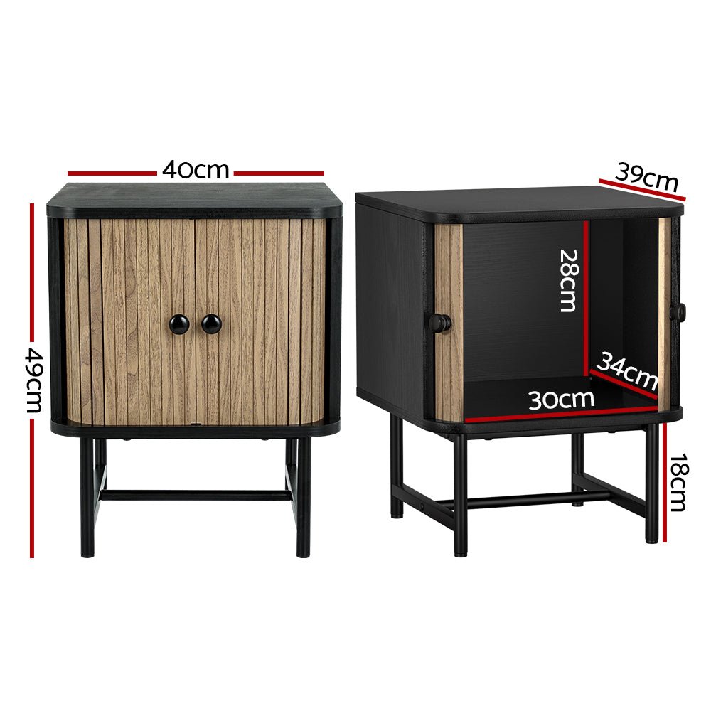 Two Tone Modern Style Bedside Table - Furniture > Bedroom - Rivercity House & Home Co. (ABN 18 642 972 209) - Affordable Modern Furniture Australia