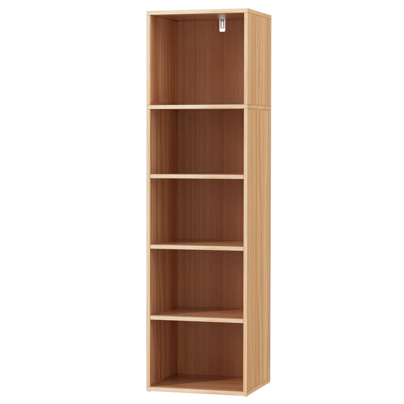 5 Tier Narrow Pine Bookshelf - Furniture > Living Room - Rivercity House & Home Co. (ABN 18 642 972 209) - Affordable Modern Furniture Australia