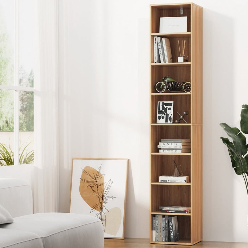 8 Tier Narrow Pine Bookshelf - Furniture > Living Room - Rivercity House & Home Co. (ABN 18 642 972 209) - Affordable Modern Furniture Australia