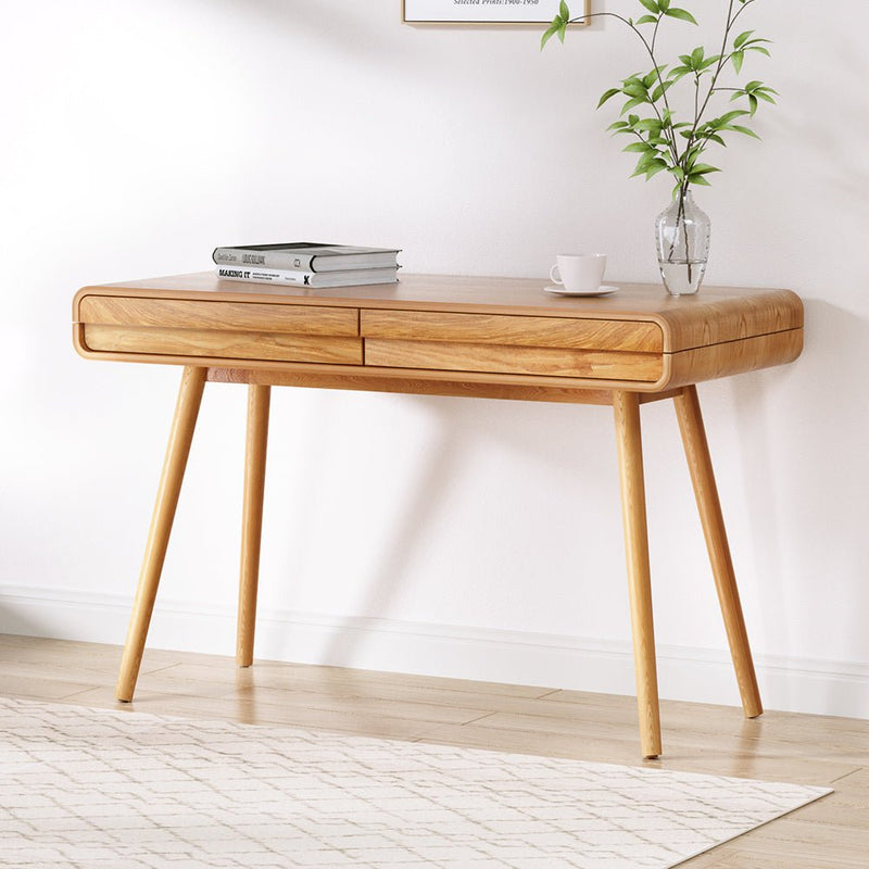 Scandinavian-style Computer Desk Console Table Duo Natural - Furniture > Office - Rivercity House & Home Co. (ABN 18 642 972 209) - Affordable Modern Furniture Australia