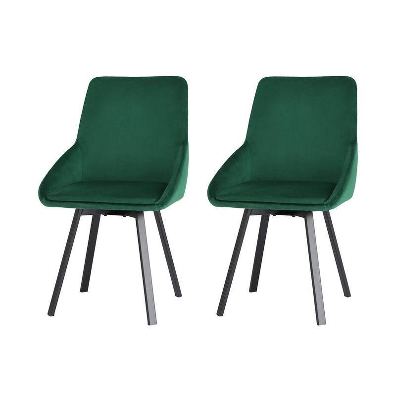 Set of 2 Velvet Dining Chairs Green - Furniture > Dining - Rivercity House & Home Co. (ABN 18 642 972 209) - Affordable Modern Furniture Australia