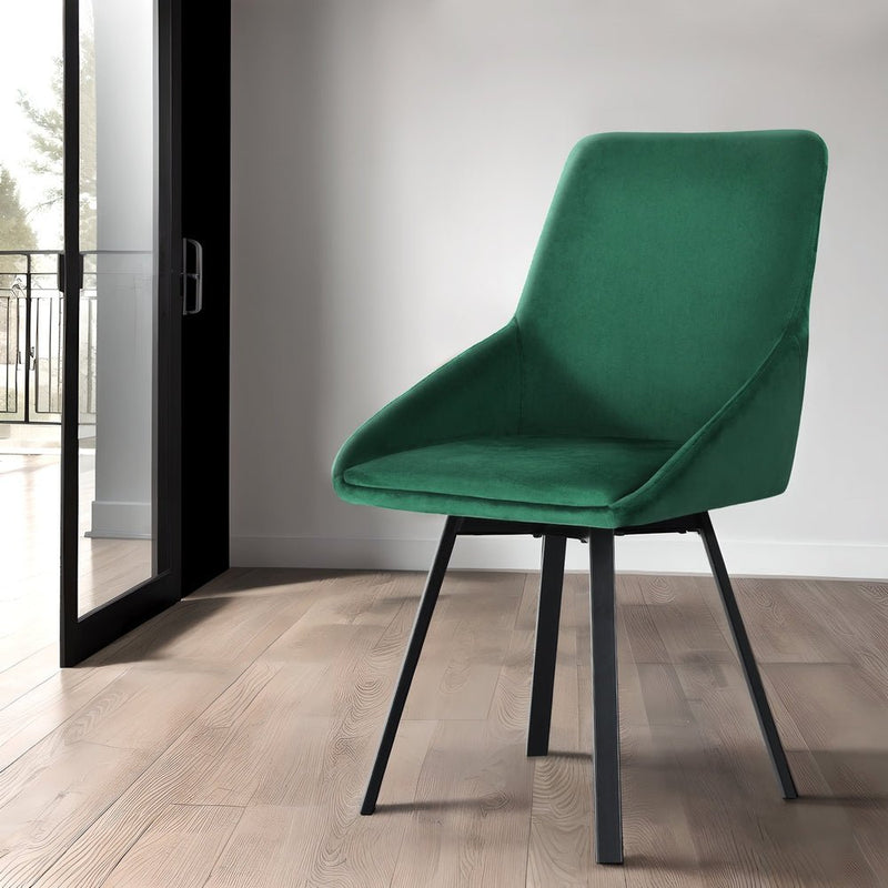 Set of 2 Velvet Dining Chairs Green - Furniture > Dining - Rivercity House & Home Co. (ABN 18 642 972 209) - Affordable Modern Furniture Australia