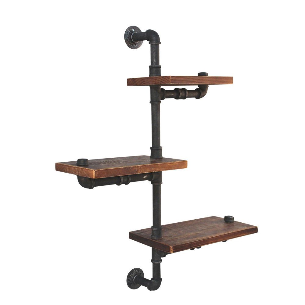 Rustic DIY Pipe Display Shelves - Furniture > Living Room - Rivercity House & Home Co. (ABN 18 642 972 209) - Affordable Modern Furniture Australia