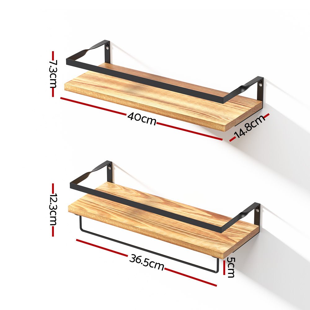 Artiss Floating Wall Shelf Set of 2 - Home & Garden > Storage - Rivercity House & Home Co. (ABN 18 642 972 209) - Affordable Modern Furniture Australia