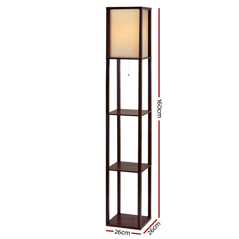Alexander 3 Shelf Floor Lamp - Brown - Home & Garden > Lighting - Rivercity House & Home Co. (ABN 18 642 972 209) - Affordable Modern Furniture Australia