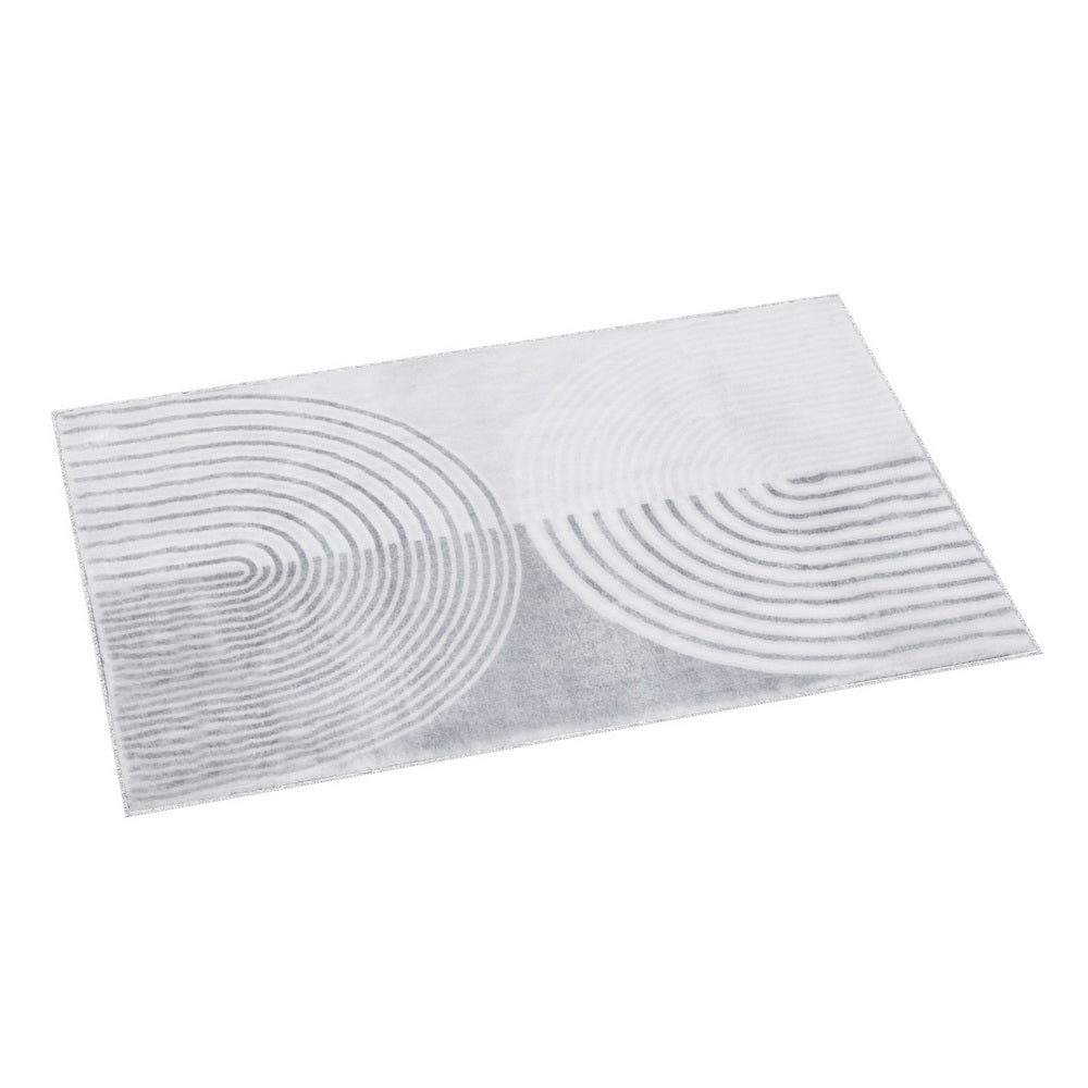 Cyril Floor Rug 120cmx160cm Faux Rabbit Fur Style - White & Grey - Home & Garden > Rugs - Rivercity House & Home Co. (ABN 18 642 972 209) - Affordable Modern Furniture Australia