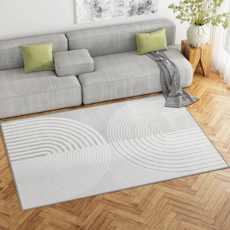 Cyril Floor Rug 160x230cm Faux Rabbit Fur Style - White & Grey - Home & Garden > Rugs - Rivercity House & Home Co. (ABN 18 642 972 209) - Affordable Modern Furniture Australia