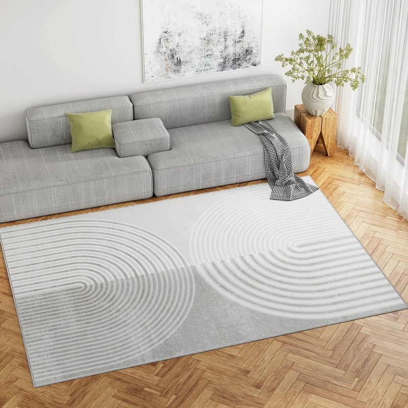 Cyril Floor Rug 200x290cm Faux Rabbit Fur Style - White & Grey - Home & Garden > Rugs - Rivercity House & Home Co. (ABN 18 642 972 209) - Affordable Modern Furniture Australia