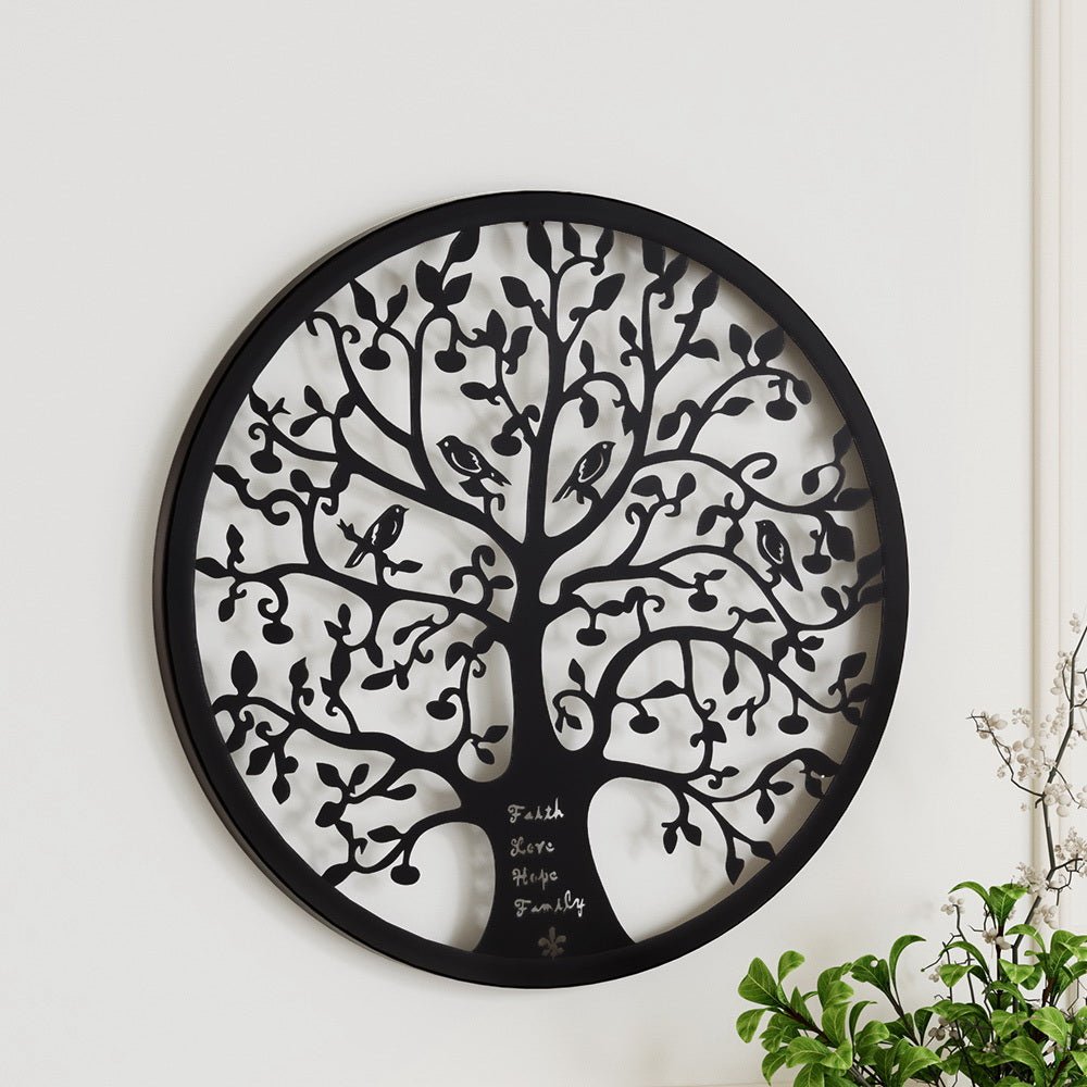 Hanging Tree Of Life Metal Wall Art Black - Home & Garden > Decor - Rivercity House & Home Co. (ABN 18 642 972 209) - Affordable Modern Furniture Australia