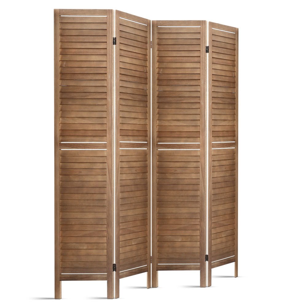 Room Divider Privacy Screen Foldable Partition Stand 4 Panel Brown - Furniture > Living Room - Rivercity House & Home Co. (ABN 18 642 972 209) - Affordable Modern Furniture Australia