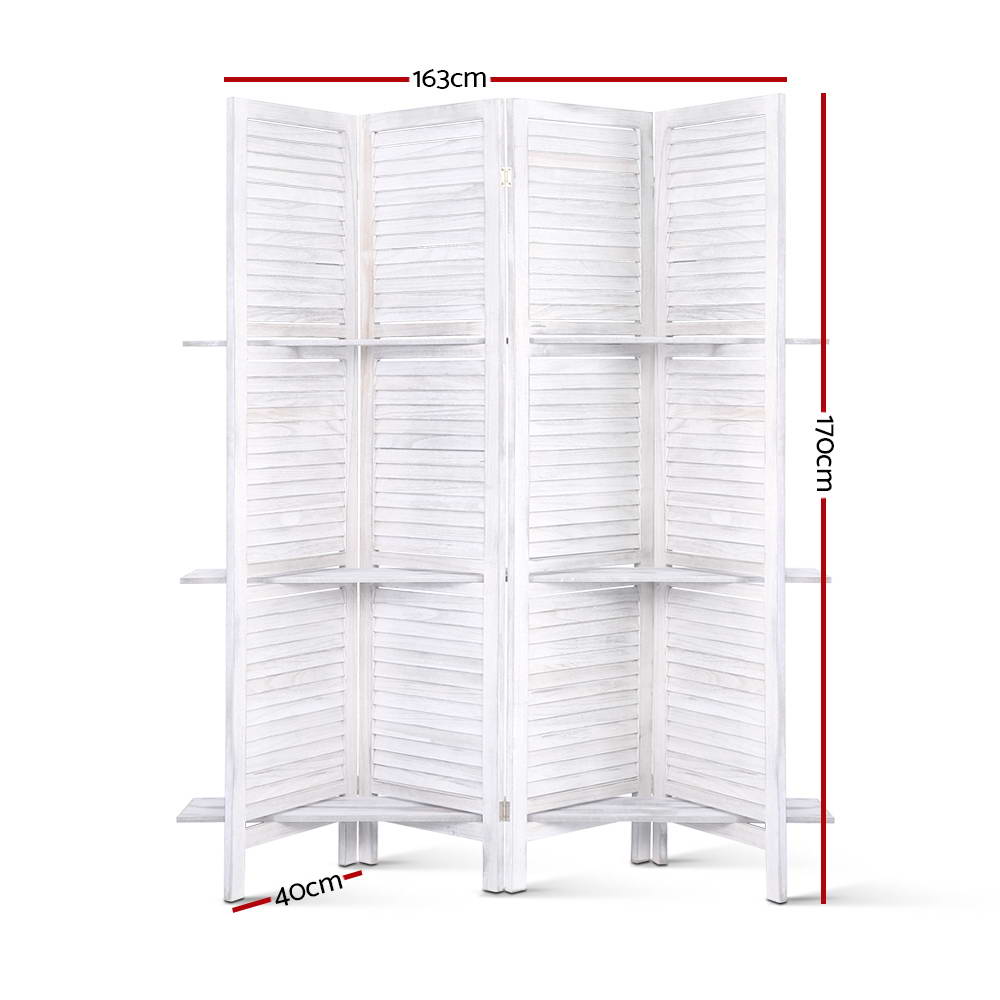 Room Divider Privacy Screen Foldable Partition Stand 4 Panel White - Furniture > Living Room - Rivercity House & Home Co. (ABN 18 642 972 209) - Affordable Modern Furniture Australia