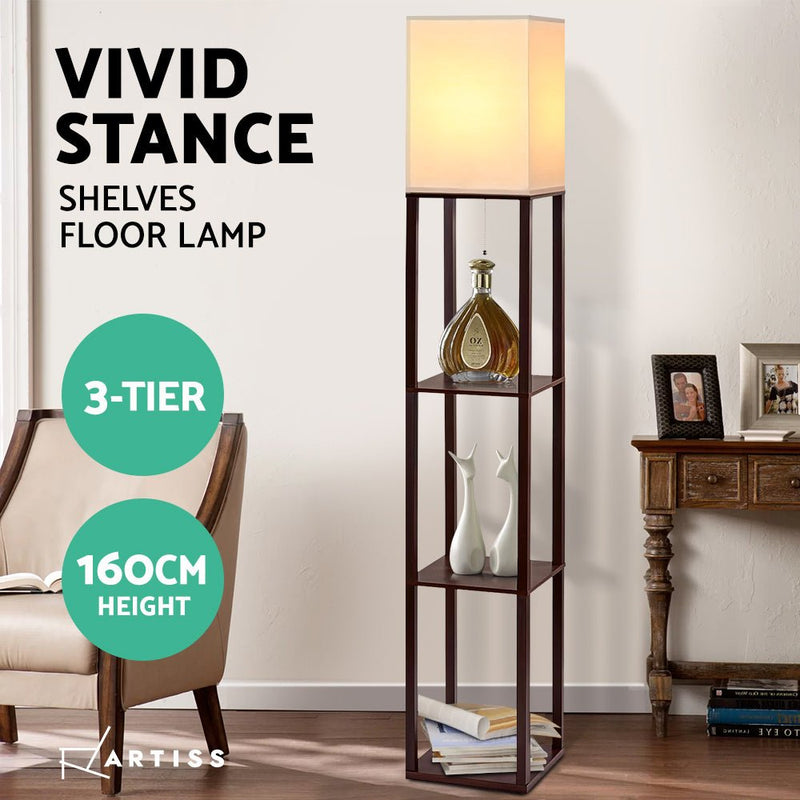 Vivian 3 Shelf Floor Lamp - Furniture > Bedroom - Rivercity House & Home Co. (ABN 18 642 972 209) - Affordable Modern Furniture Australia