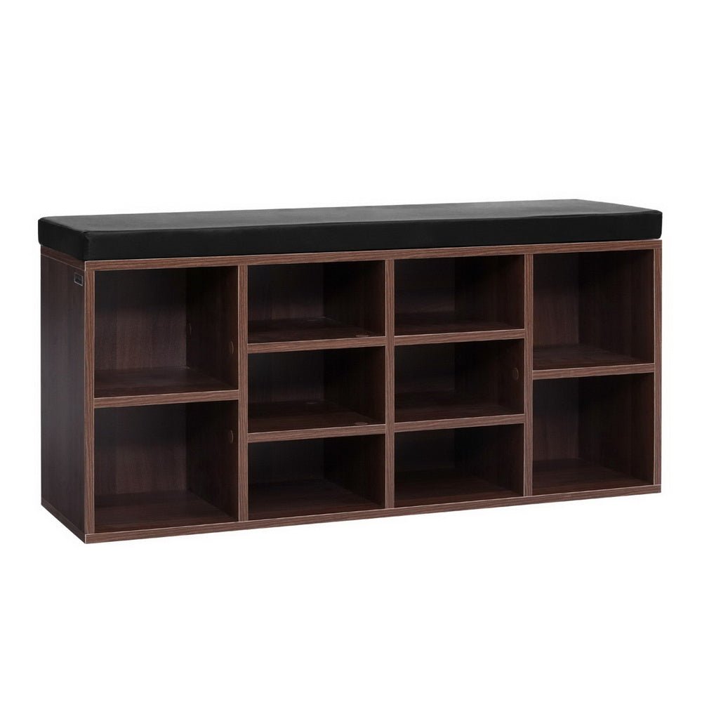 Artiss Shoe Cabinet Bench Shoes Storage Rack Organiser Shelf Cupboard Box Walnut - Furniture > Living Room - Rivercity House & Home Co. (ABN 18 642 972 209) - Affordable Modern Furniture Australia