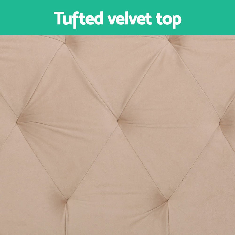 Noel Storage Ottoman Weaved Velvet Blanket Box Pine and Grey - Furniture > Living Room - Rivercity House & Home Co. (ABN 18 642 972 209) - Affordable Modern Furniture Australia