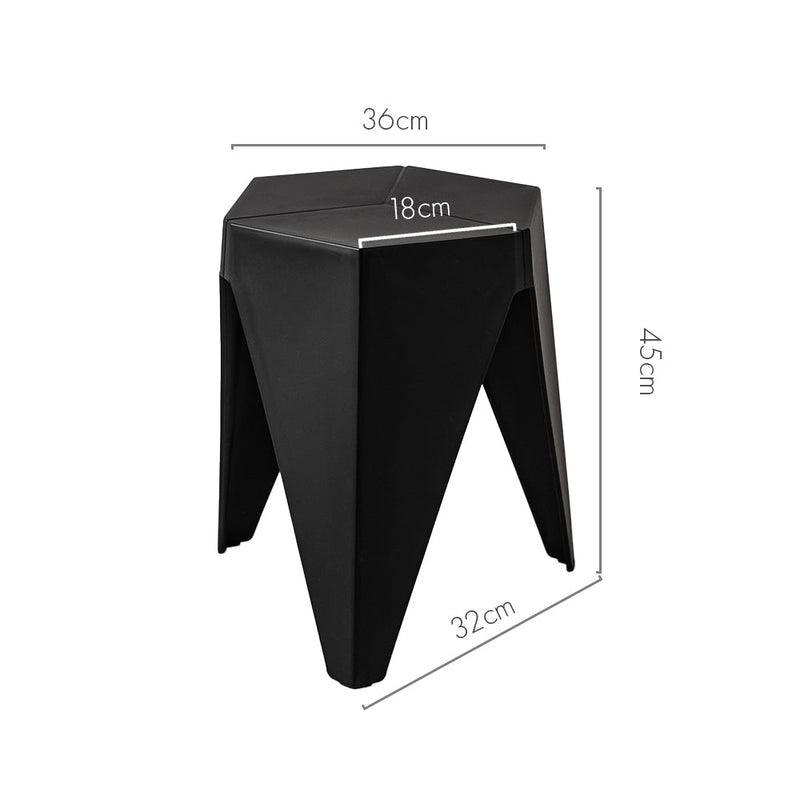 Set of 2 Stacking Puzzle Stools Black - Furniture > Bar Stools & Chairs - Rivercity House & Home Co. (ABN 18 642 972 209) - Affordable Modern Furniture Australia