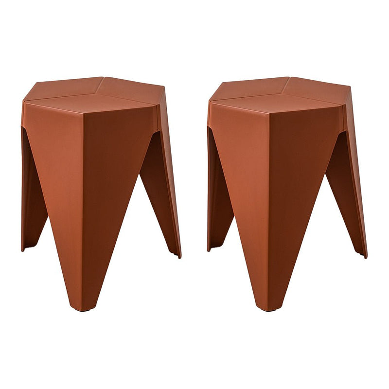 Set of 2 Stacking Puzzle Stools Red - Furniture > Bar Stools & Chairs - Rivercity House & Home Co. (ABN 18 642 972 209) - Affordable Modern Furniture Australia