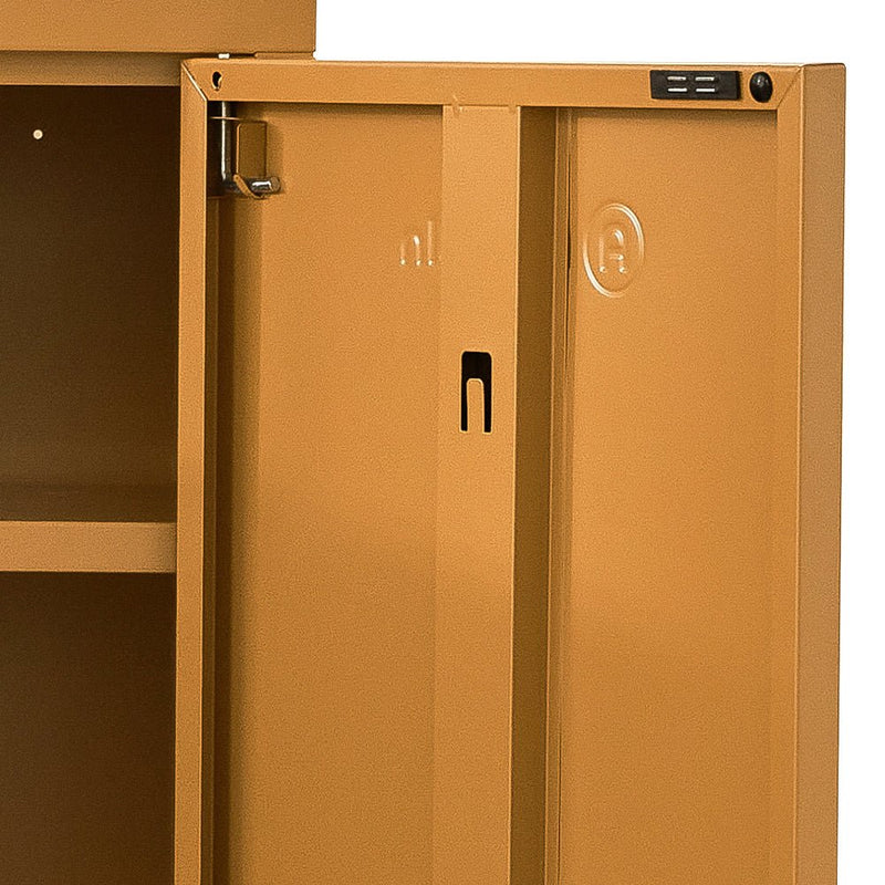 Tall Metal Locker Style Buffet Sideboard Cabinet - Yellow - Furniture > Living Room - Rivercity House & Home Co. (ABN 18 642 972 209) - Affordable Modern Furniture Australia