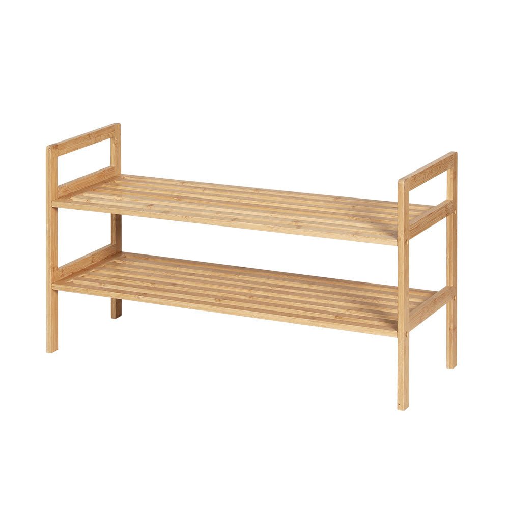 Bamboo 2 Tier Shoe Rack Pine - Home & Garden > Storage - Rivercity House & Home Co. (ABN 18 642 972 209) - Affordable Modern Furniture Australia