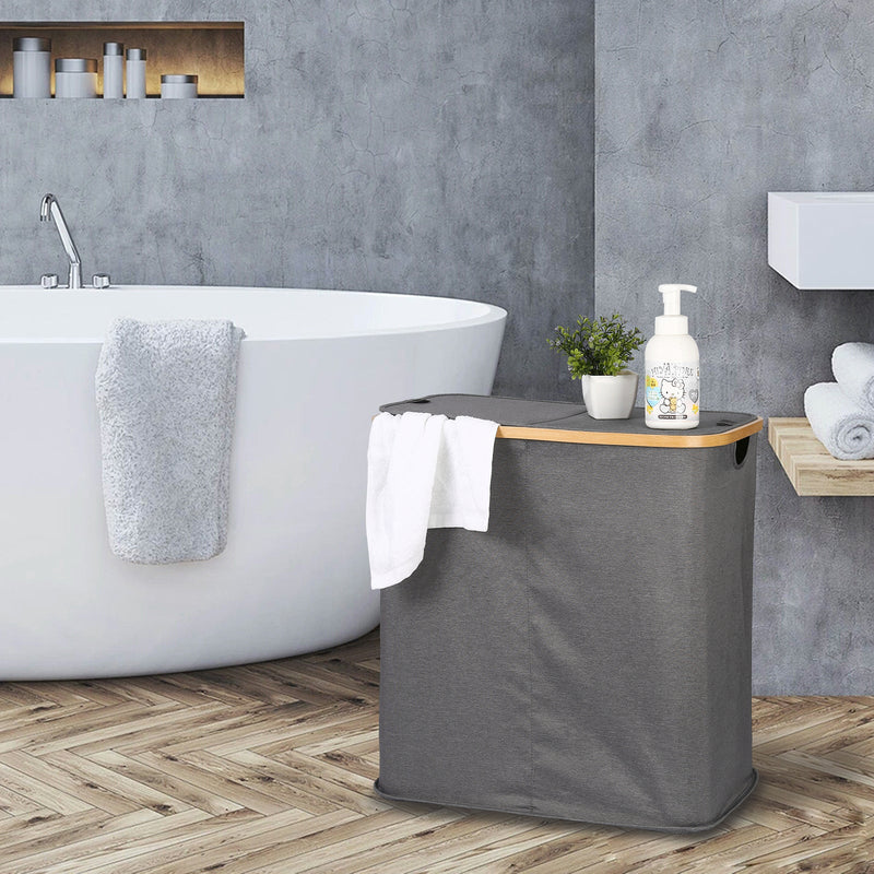 Bamboo Laundry Hamper Foldable Storage Basket - Furniture > Bathroom - Rivercity House & Home Co. (ABN 18 642 972 209) - Affordable Modern Furniture Australia
