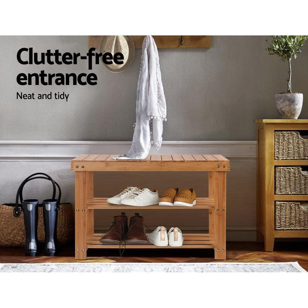 Bamboo Shoe Rack Stool - Rivercity House & Home Co. (ABN 18 642 972 209) - Affordable Modern Furniture Australia
