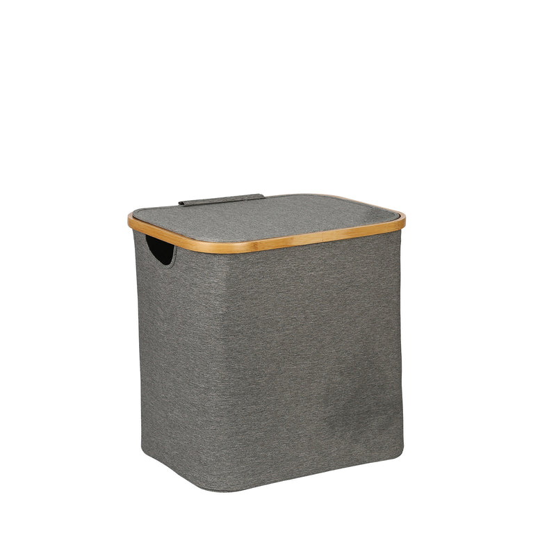Bamboo Twin Laundry Hamper Foldable Storage Basket - Furniture > Bathroom - Rivercity House & Home Co. (ABN 18 642 972 209) - Affordable Modern Furniture Australia