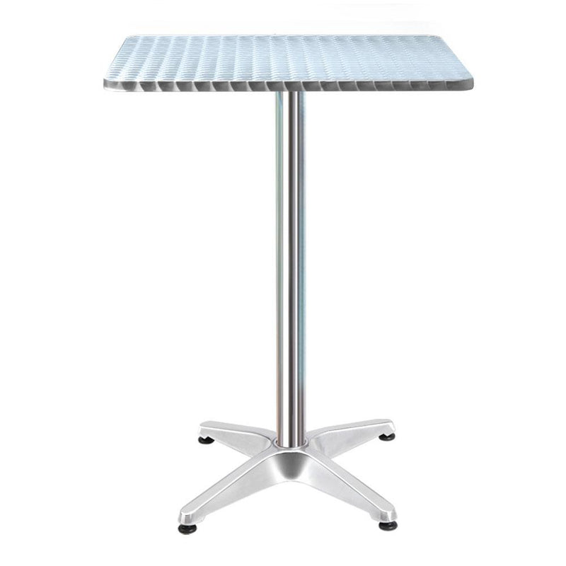 Bar Table Outdoor Furniture Adjustable Aluminium Pub Cafe Indoor Square - Rivercity House & Home Co. (ABN 18 642 972 209) - Affordable Modern Furniture Australia