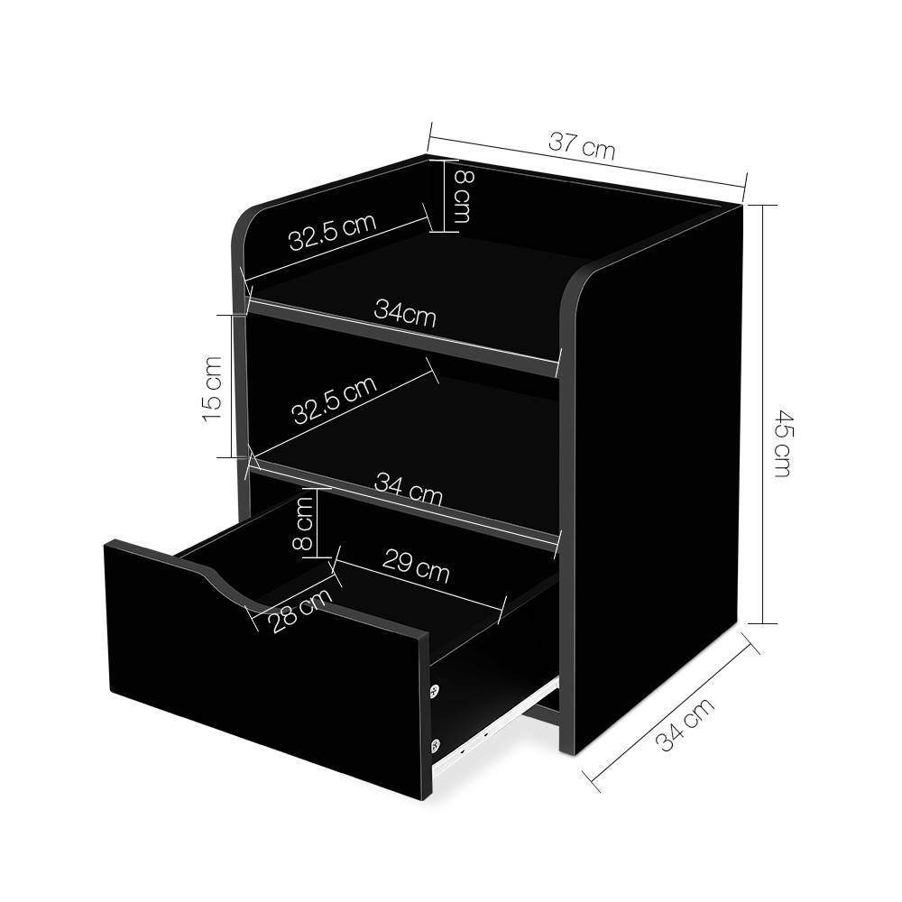 Bedside Table Drawer - Black - Rivercity House & Home Co. (ABN 18 642 972 209) - Affordable Modern Furniture Australia