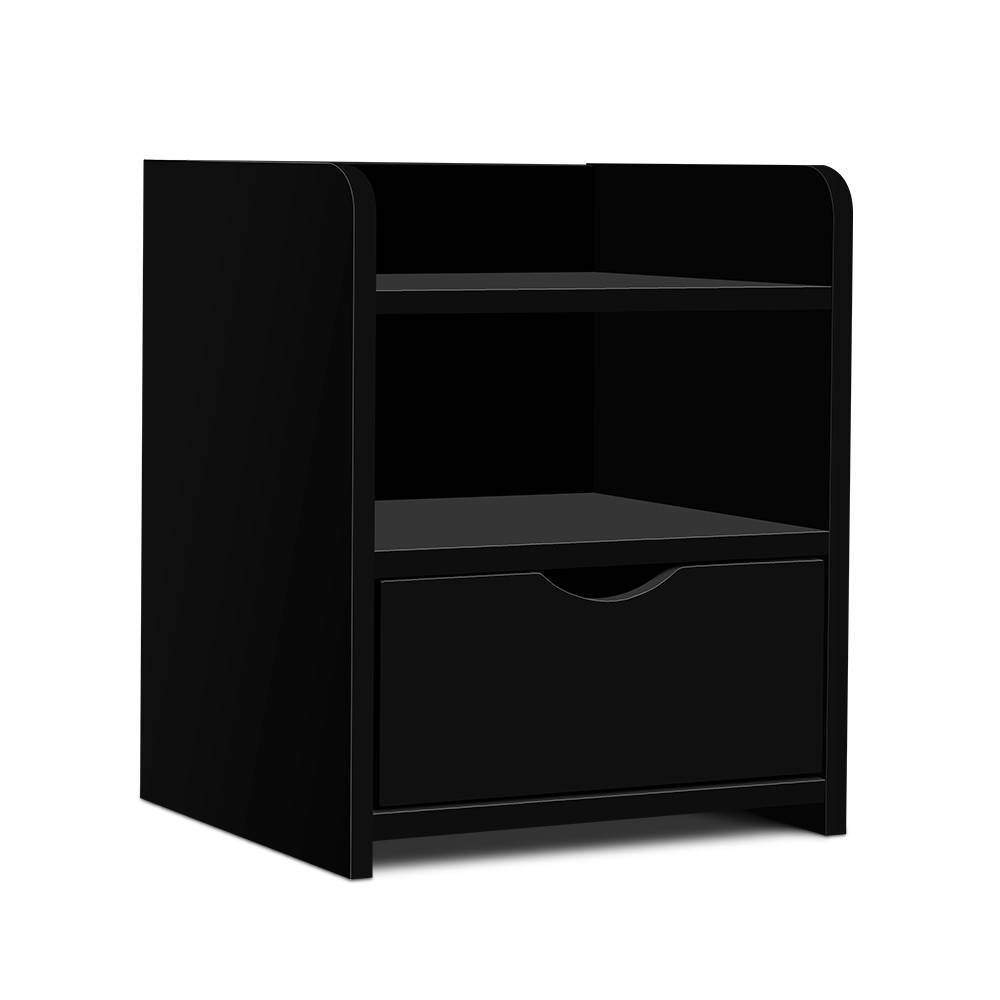Bedside Table Drawer - Black - Rivercity House & Home Co. (ABN 18 642 972 209) - Affordable Modern Furniture Australia