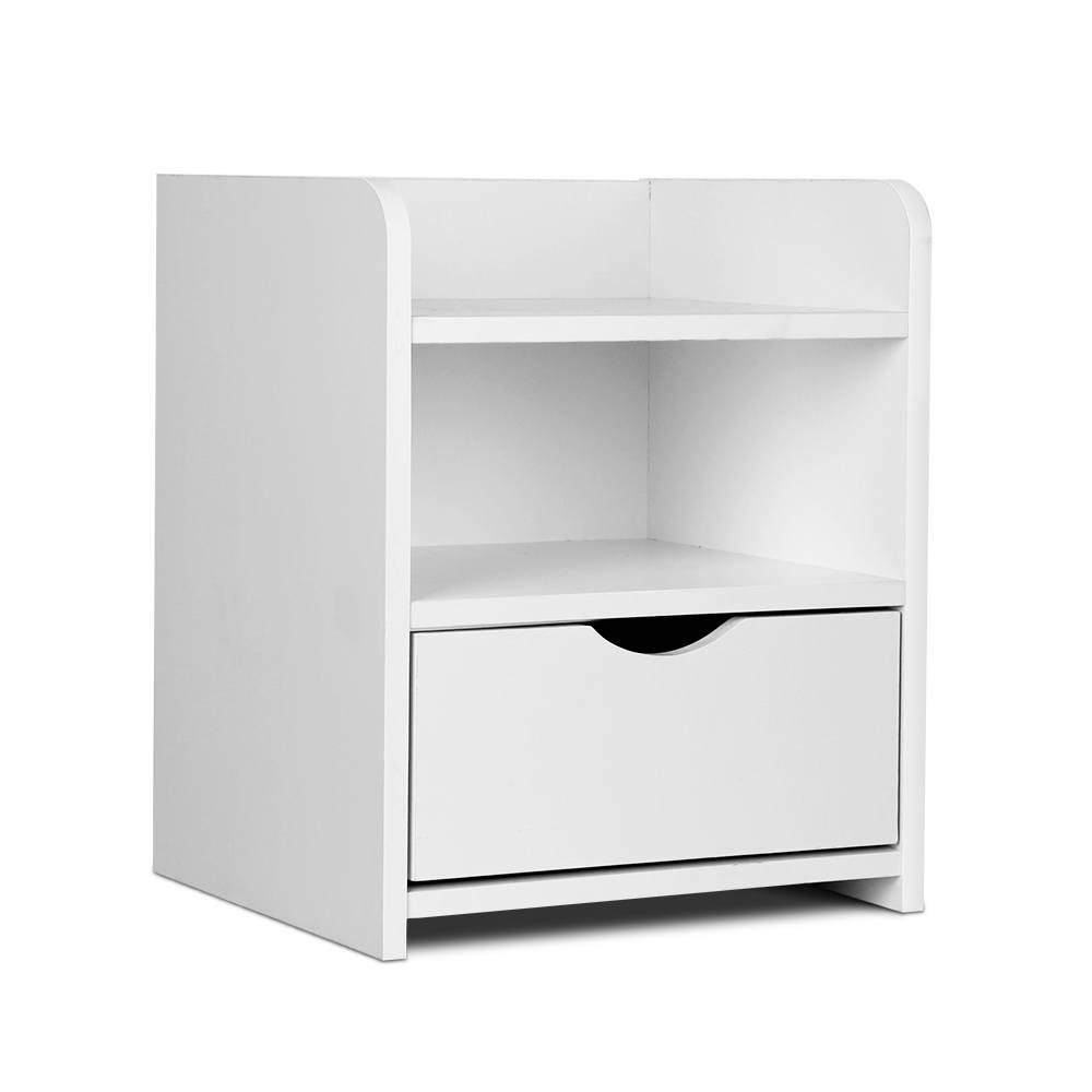Bedside Table Drawer - White - Rivercity House & Home Co. (ABN 18 642 972 209) - Affordable Modern Furniture Australia