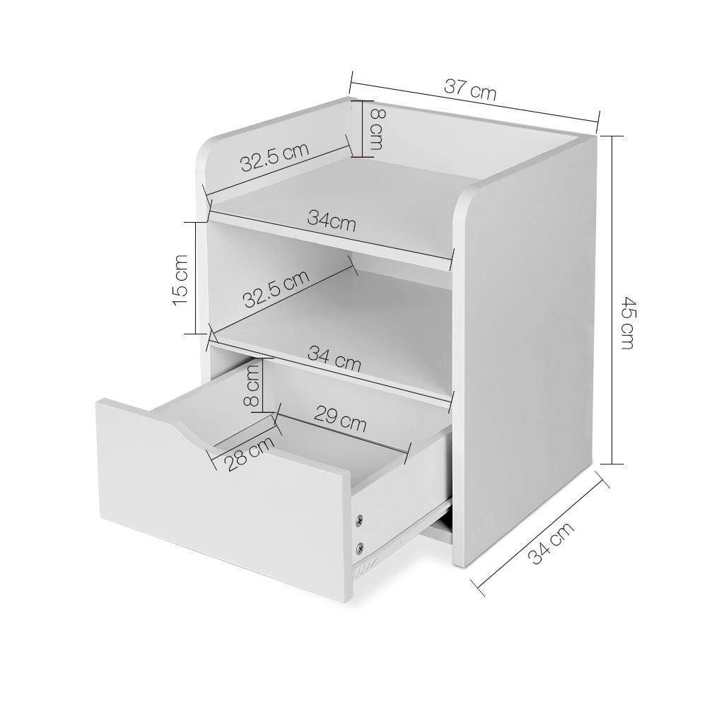 Bedside Table Drawer - White - Rivercity House & Home Co. (ABN 18 642 972 209) - Affordable Modern Furniture Australia