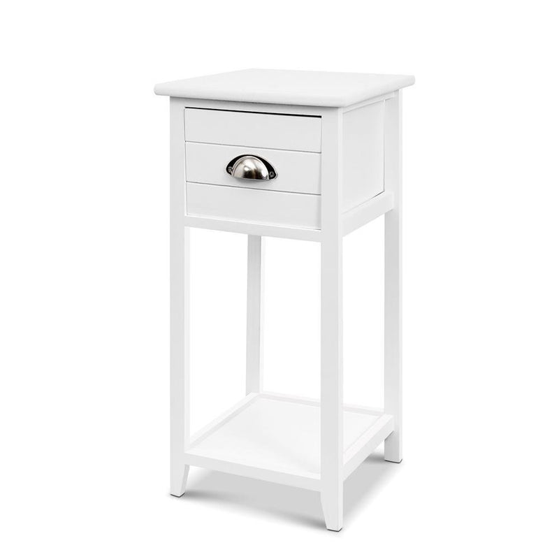 Bedside Table Nightstand Drawer Storage Cabinet Lamp Side Shelf White - Rivercity House & Home Co. (ABN 18 642 972 209) - Affordable Modern Furniture Australia