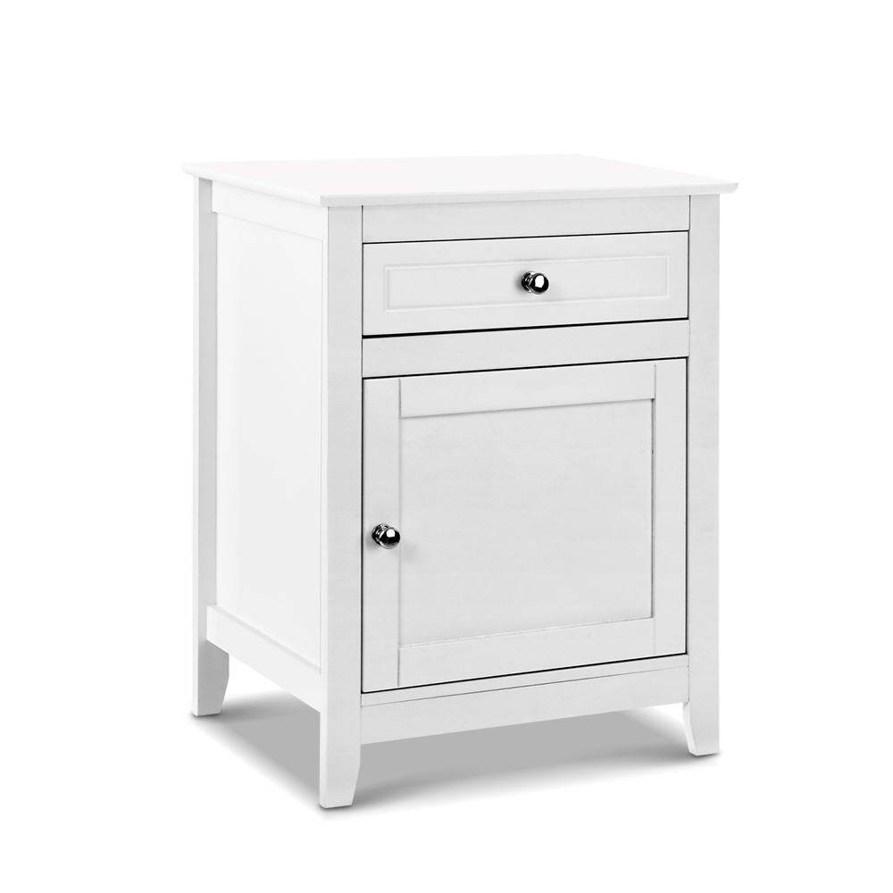 Bedside Tables Big Storage Drawers Cabinet Nightstand Lamp Chest White - Rivercity House & Home Co. (ABN 18 642 972 209) - Affordable Modern Furniture Australia