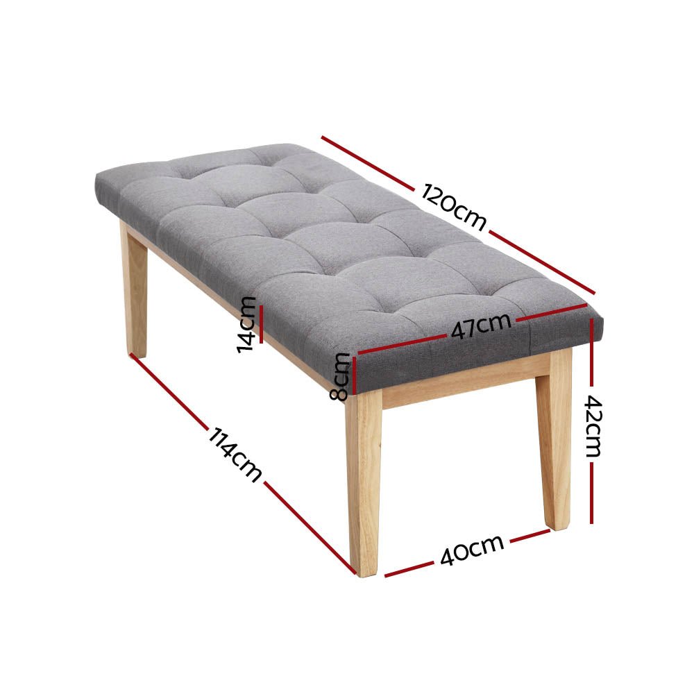 Bench Bedroom Benches Ottoman Upholstered Fabric Chair Foot Stool 120cm - Furniture > Living Room - Rivercity House & Home Co. (ABN 18 642 972 209) - Affordable Modern Furniture Australia