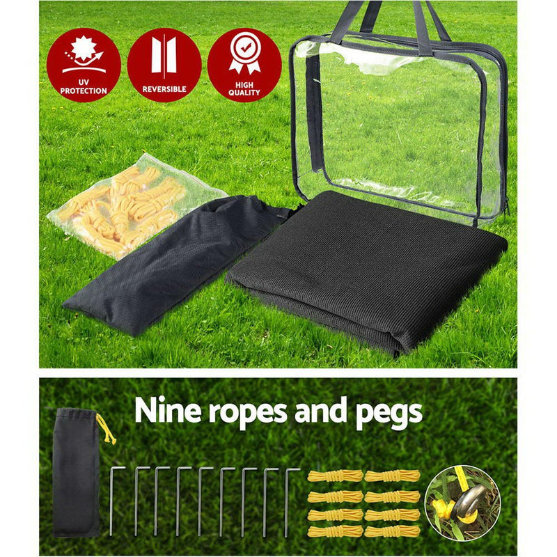Black Caravan Privacy Screen 1.95 x 2.2M End Wall or Side Sun Shade Roll Out - Outdoor > Camping - Rivercity House & Home Co. (ABN 18 642 972 209) - Affordable Modern Furniture Australia