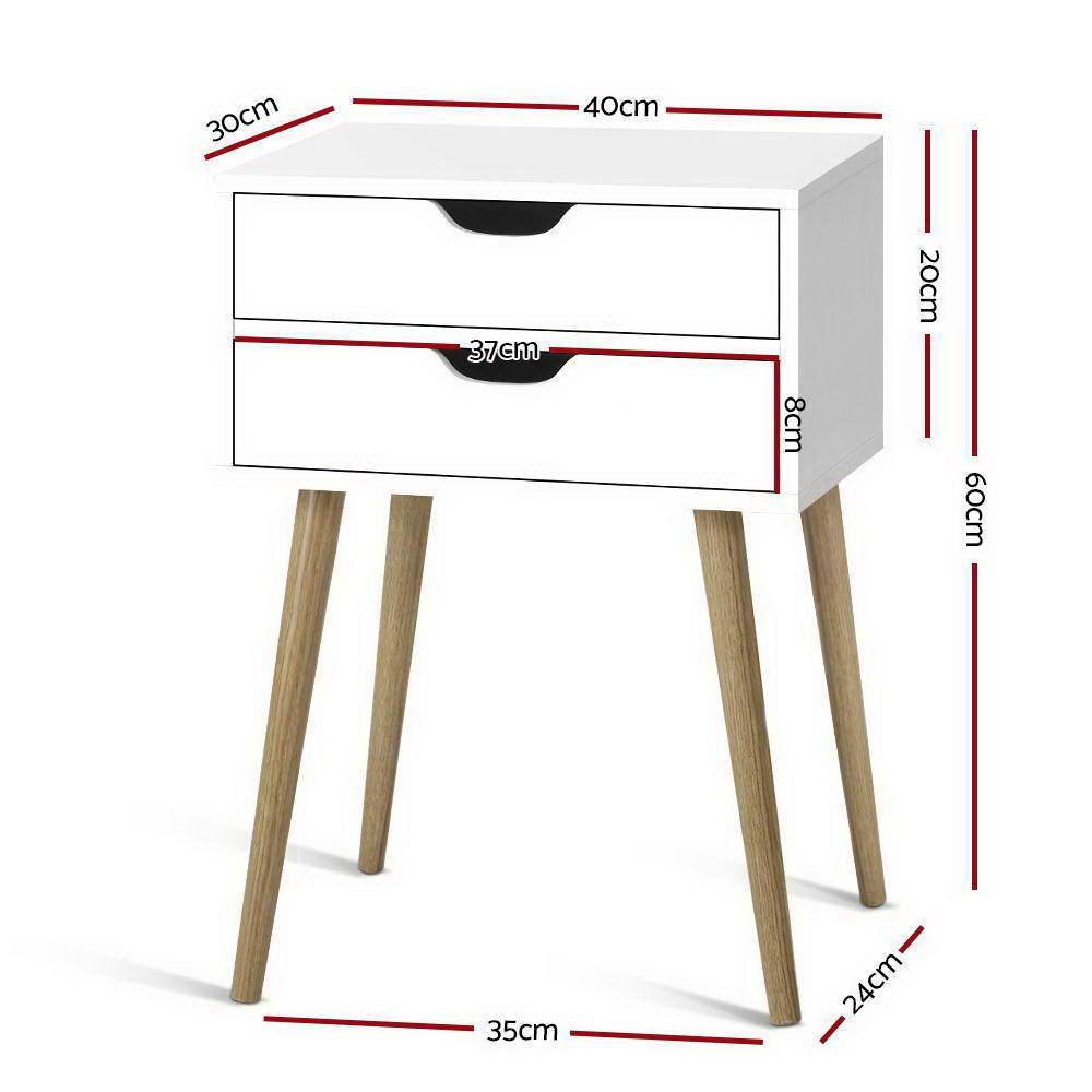 Bodie Bedside Table White - Furniture > Bedroom - Rivercity House & Home Co. (ABN 18 642 972 209) - Affordable Modern Furniture Australia