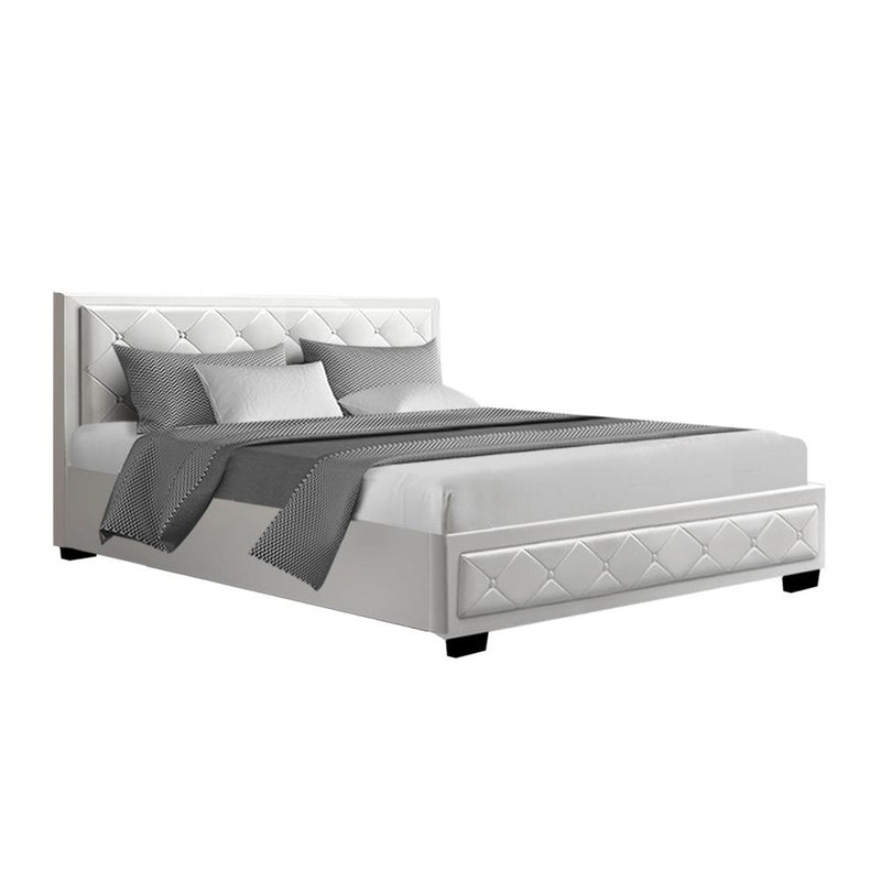 Bronte Storage Queen Bed Frame White - Rivercity House & Home Co. (ABN 18 642 972 209) - Affordable Modern Furniture Australia