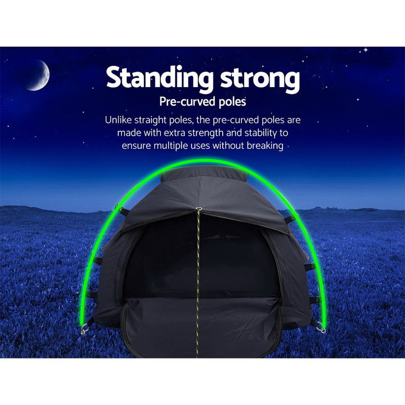 Camping Swags Single Biker Swag Grey Ripstop Canvas - Outdoor > Camping - Rivercity House & Home Co. (ABN 18 642 972 209) - Affordable Modern Furniture Australia