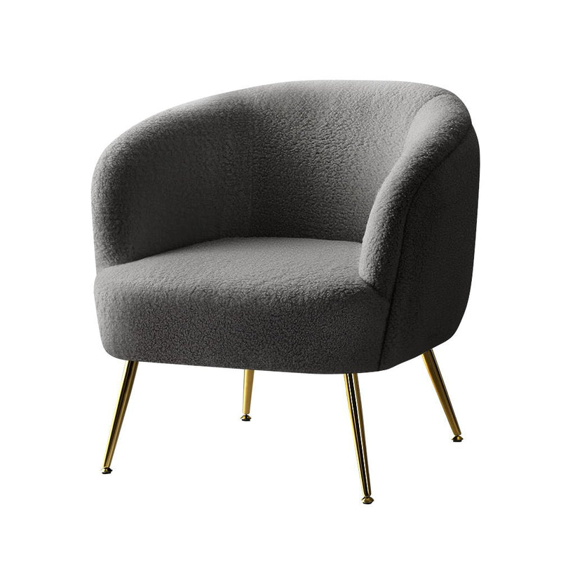 Casey Sherpa Accent Armchair - Charcoal - Furniture > Living Room - Rivercity House & Home Co. (ABN 18 642 972 209) - Affordable Modern Furniture Australia