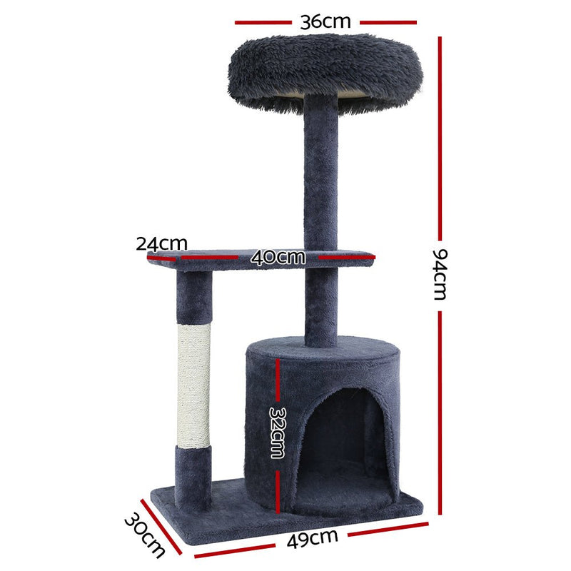 Cat Tree Scratching Post Scratcher Tower Condo House Grey 94cm - Pet Care > Cat Supplies - Rivercity House & Home Co. (ABN 18 642 972 209) - Affordable Modern Furniture Australia