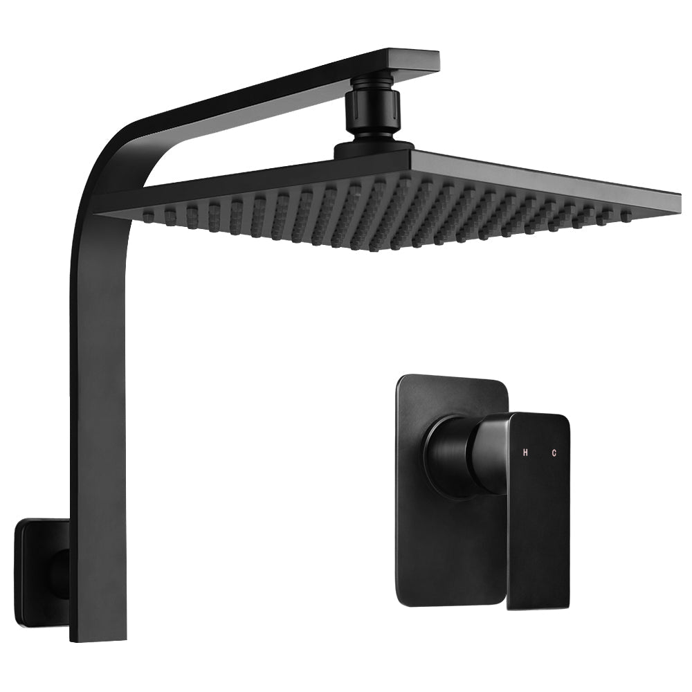 Cefito 8'' Rain Shower Head Wall Arm Square High Pressure Mixer Tap Black - Home & Garden > Bathroom Accessories - Rivercity House & Home Co. (ABN 18 642 972 209) - Affordable Modern Furniture Australia