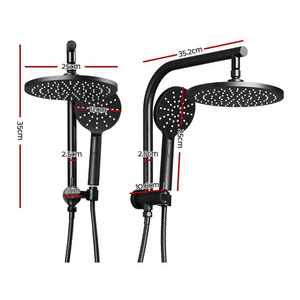 Cefito 9'' Rain Shower Head Set Handheld Round High Pressure Black - Home & Garden > Bathroom Accessories - Rivercity House & Home Co. (ABN 18 642 972 209) - Affordable Modern Furniture Australia