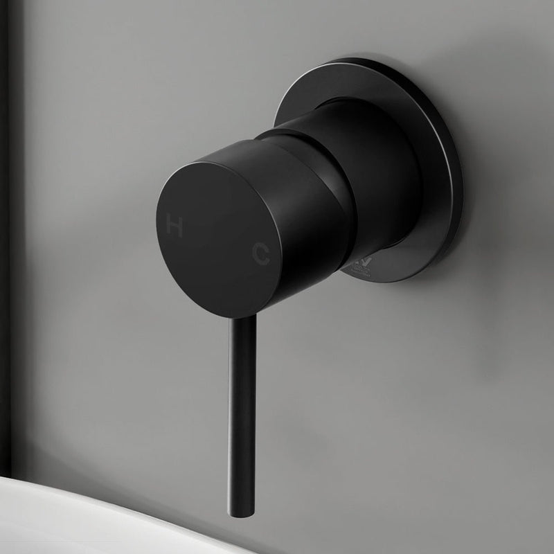 Cefito Basin Mixer Wall Tap Round Brass Faucet Shower Bathtub Black - Home & Garden > Bathroom Accessories - Rivercity House & Home Co. (ABN 18 642 972 209) - Affordable Modern Furniture Australia