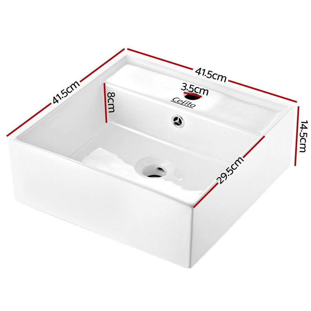 Cefito Bathroom Basin Ceramic Vanity Sink Hand Wash Bowl 41x41cm - Home & Garden > DIY - Rivercity House & Home Co. (ABN 18 642 972 209) - Affordable Modern Furniture Australia