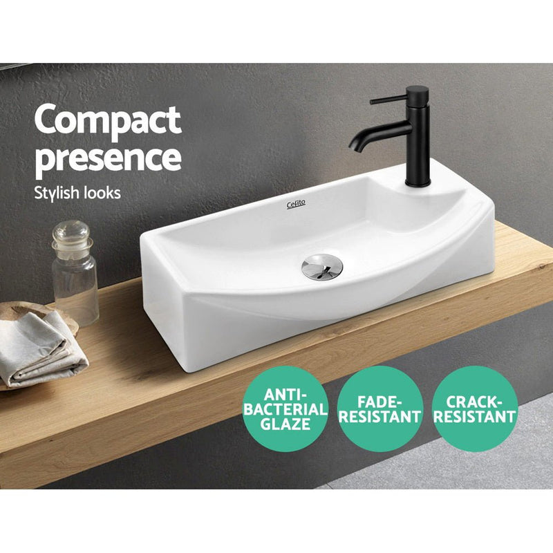 Cefito Bathroom Basin Ceramic Vanity Sink Hand Wash Bowl 45x23cm - Home & Garden > Bathroom Accessories - Rivercity House & Home Co. (ABN 18 642 972 209) - Affordable Modern Furniture Australia