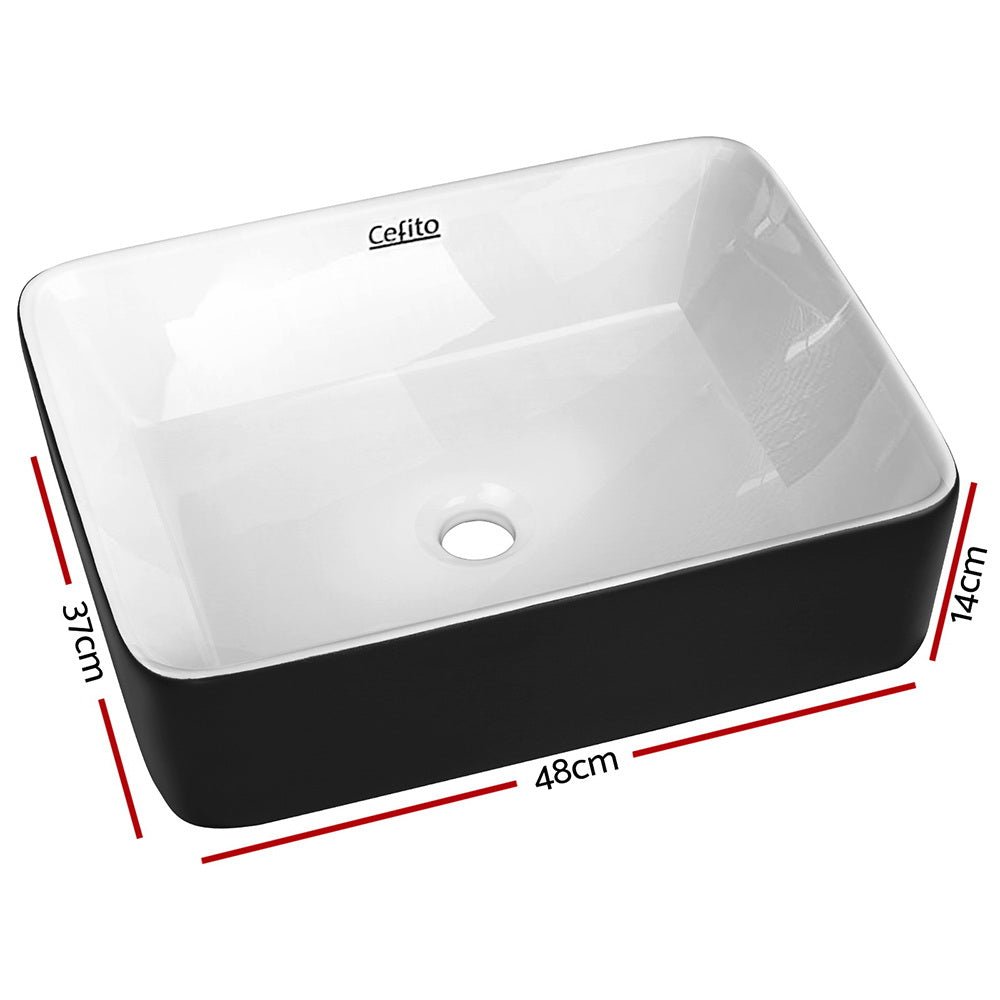 Cefito Bathroom Basin Ceramic Vanity Sink Hand Wash Bowl 48x37cm - Home & Garden > Bathroom Accessories - Rivercity House & Home Co. (ABN 18 642 972 209) - Affordable Modern Furniture Australia