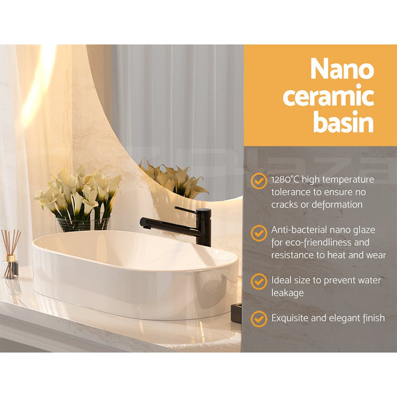 Cefito Bathroom Basin Ceramic Vanity Sink Hand Wash Bowl 53x28cm - Home & Garden > DIY - Rivercity House & Home Co. (ABN 18 642 972 209) - Affordable Modern Furniture Australia