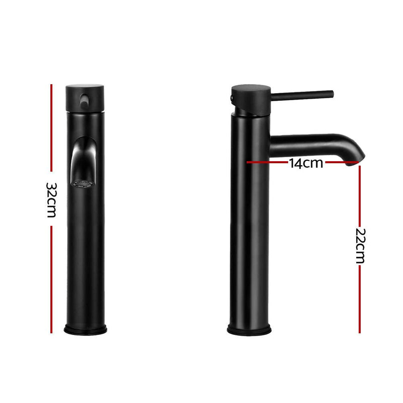 Cefito Bathroom Basin Mixer Tap Round Tall Faucet Vanity Laundry Black - Home & Garden > DIY - Rivercity House & Home Co. (ABN 18 642 972 209) - Affordable Modern Furniture Australia